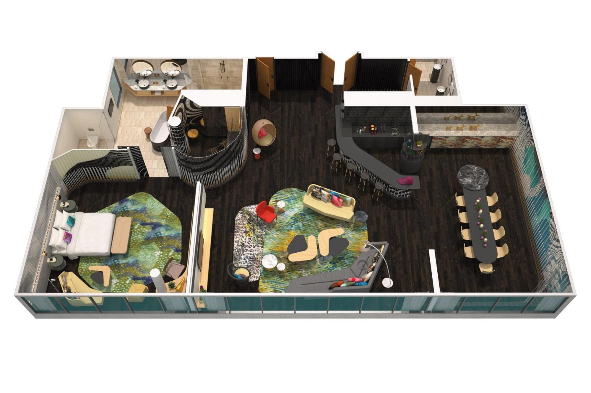 Hotel W Brisbane Exterior foto 3D floor plan of the museum
